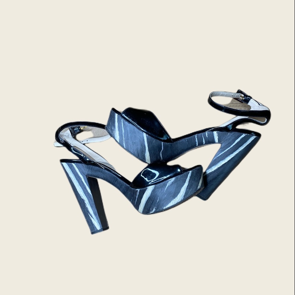 Prada Patent Leather Wood Platform Heels